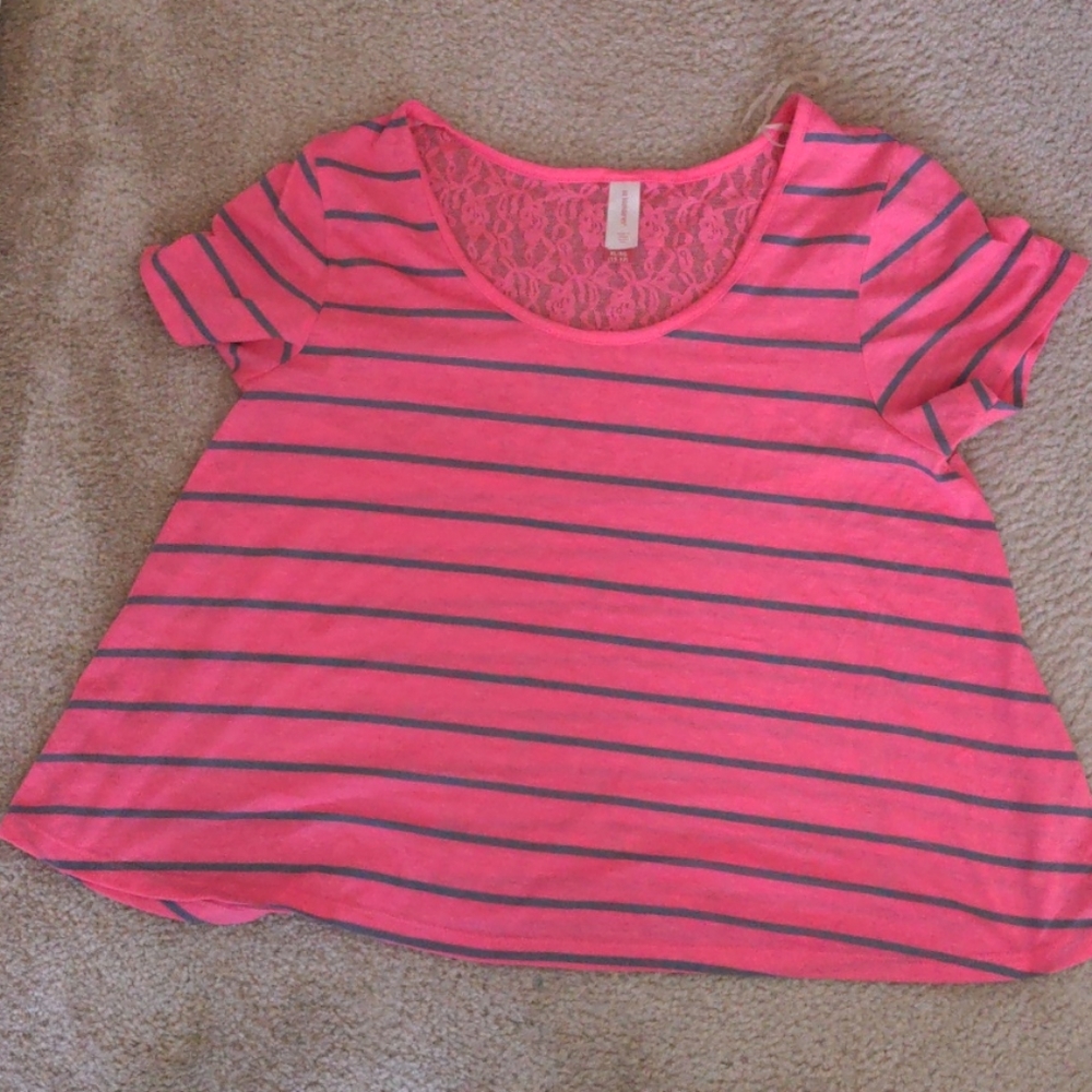 Pink striped crop top